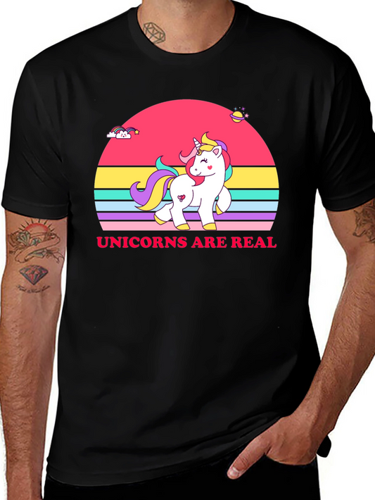 Unicorns Are Real Black T-Shirt
