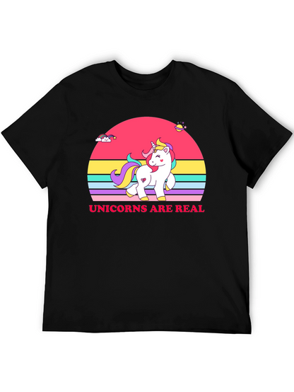 Unicorns Are Real Black T-Shirt