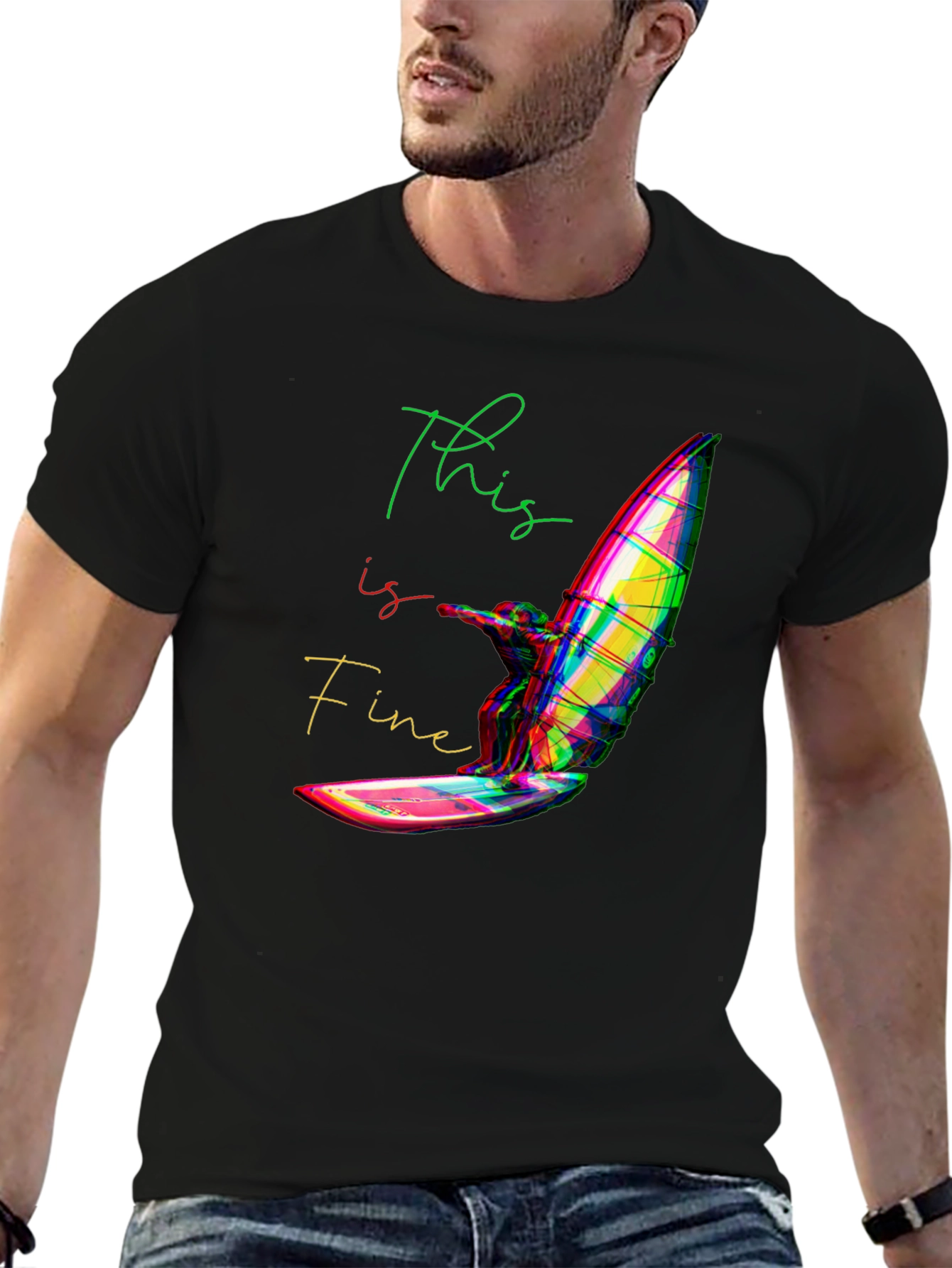 This is Fine Windsurfing T-Shirt - Black