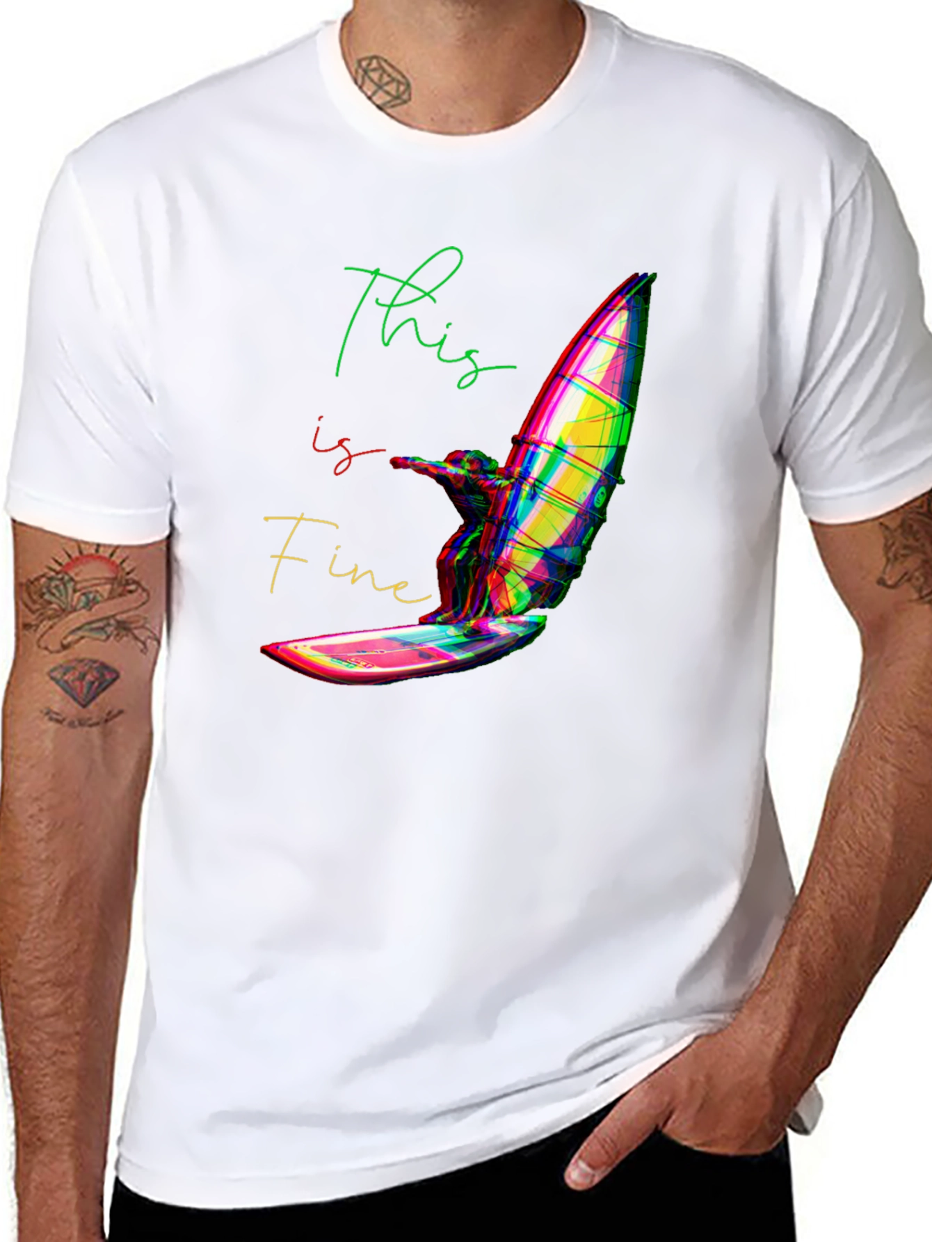 This is Fine Windsurfing T-Shirt - Black