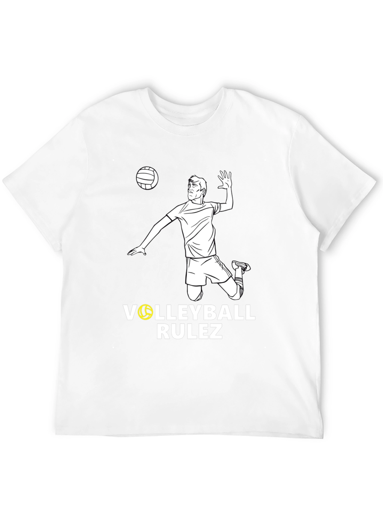Volleyball Rulez Graphic T-Shirt - Black