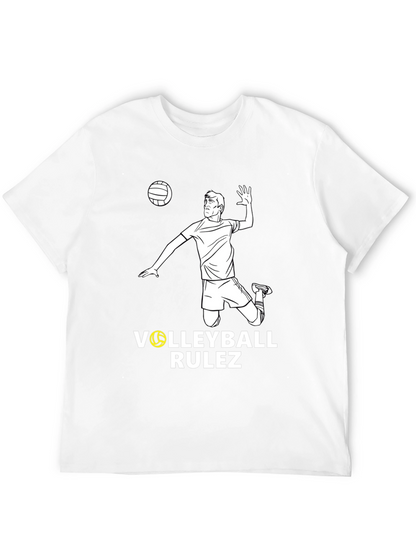 Volleyball Rulez Graphic T-Shirt - Black