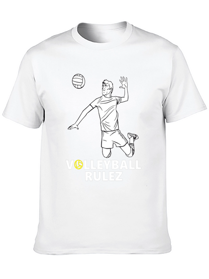 Volleyball Rulez Graphic T-Shirt - Black