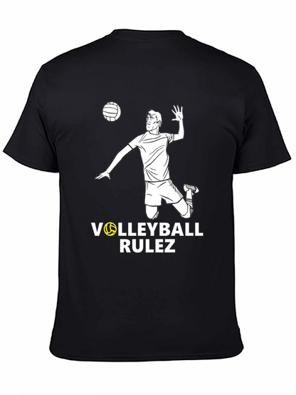 Volleyball Rulez Graphic T-Shirt - Black