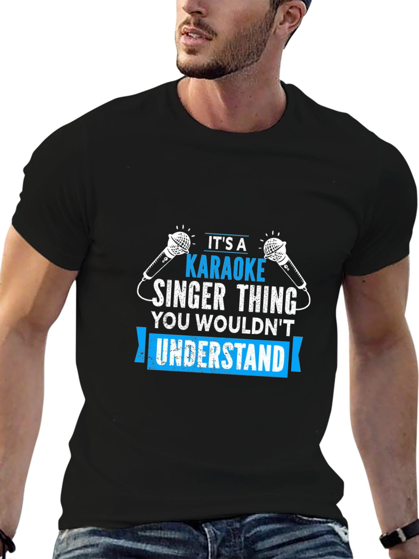 Karaoke Singer Thing - Black T-Shirt