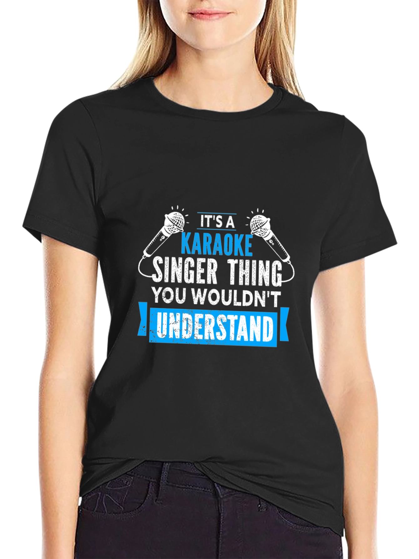 Karaoke Singer Thing - Black T-Shirt
