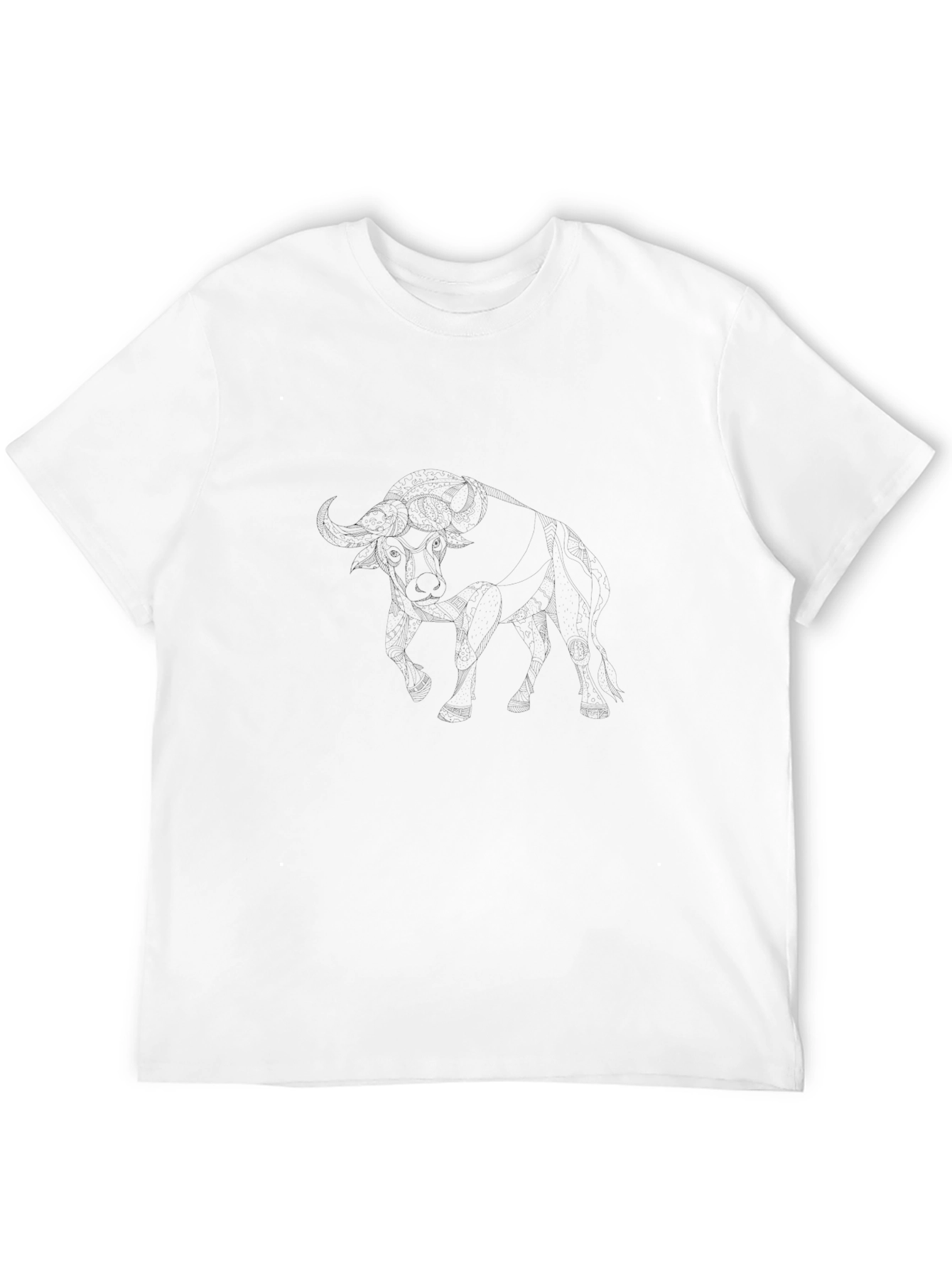 Mens Black Bull Graphic T-Shirt