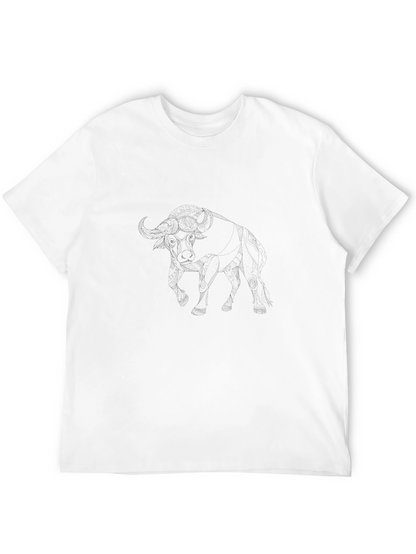 Mens Black Bull Graphic T-Shirt