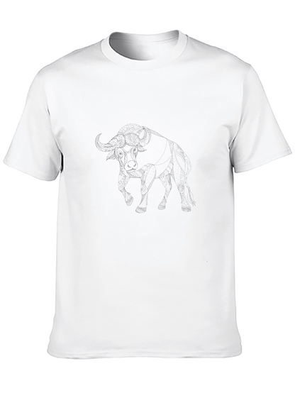Mens Black Bull Graphic T-Shirt