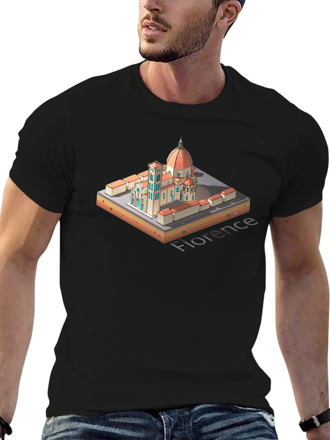Florence Italy T-Shirt - Black Graphic Tee