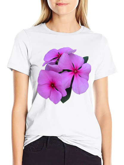 Pink Flower Graphic T-Shirt - Casual Comfort