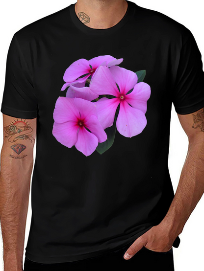 Pink Flower Graphic T-Shirt - Casual Comfort