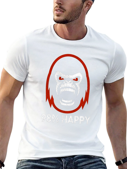 98% Happy Gorilla Graphic Tee - Black