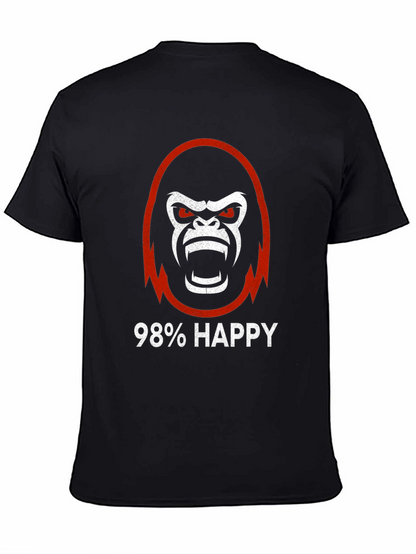 98% Happy Gorilla Graphic Tee - Black