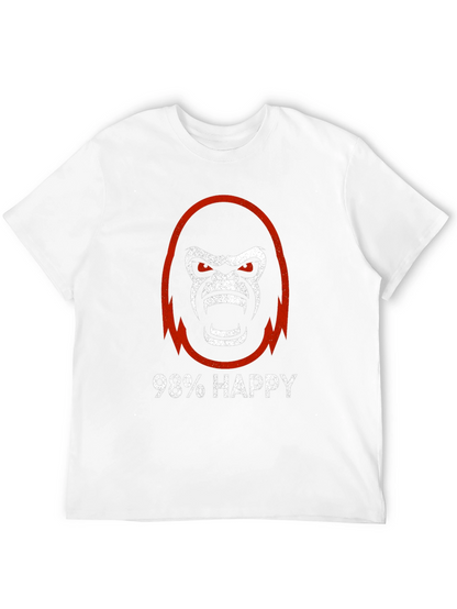 98% Happy Gorilla Graphic Tee - Black