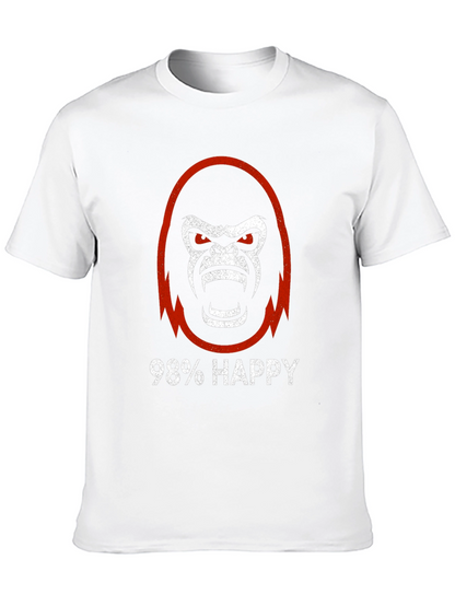 98% Happy Gorilla Graphic Tee - Black