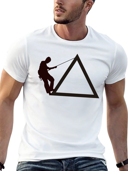 Climbing Man Graphic Tee - Black Casual Shirt