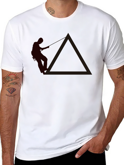 Climbing Man Graphic Tee - Black Casual Shirt