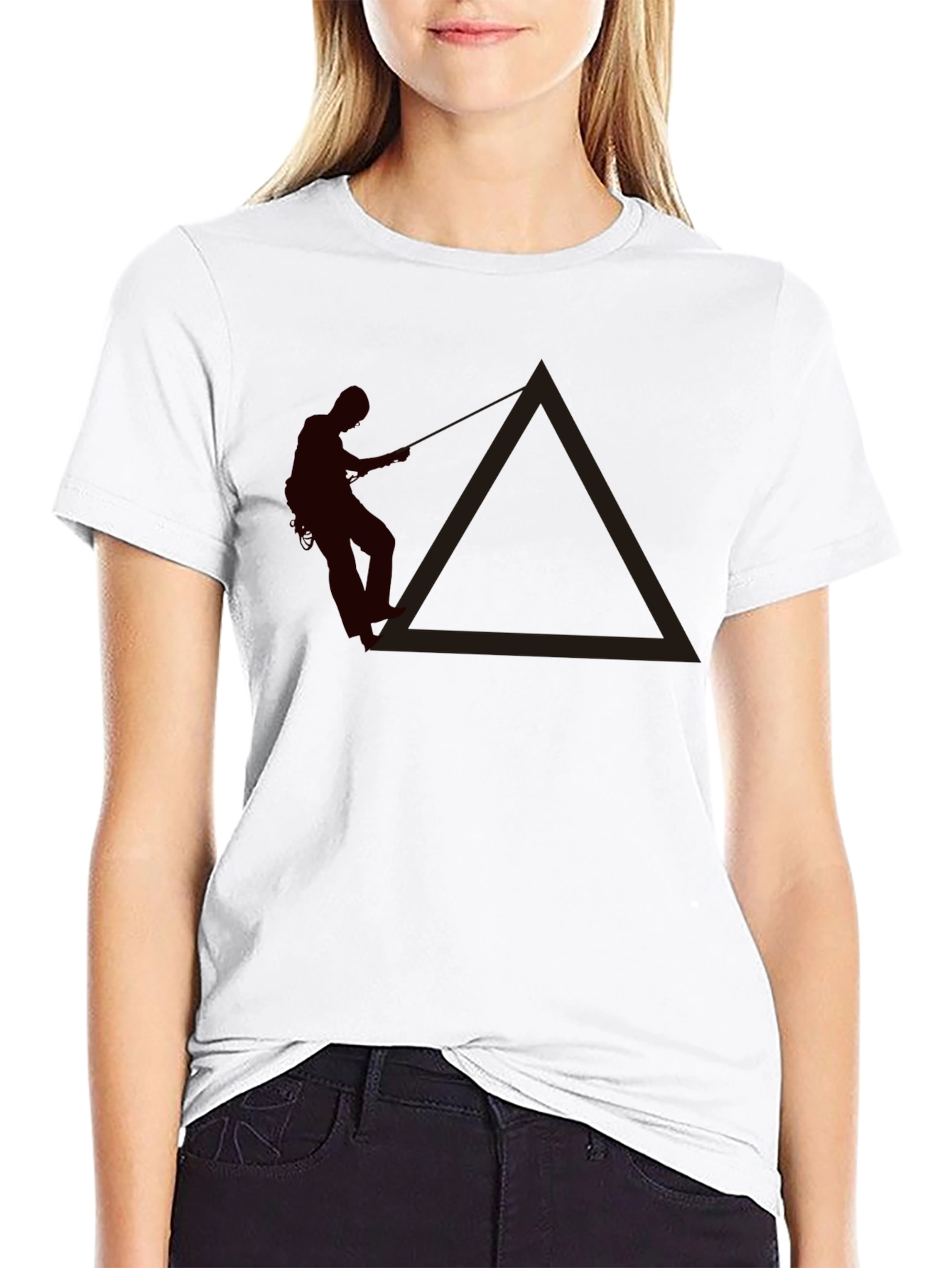 Climbing Man Graphic Tee - Black Casual Shirt