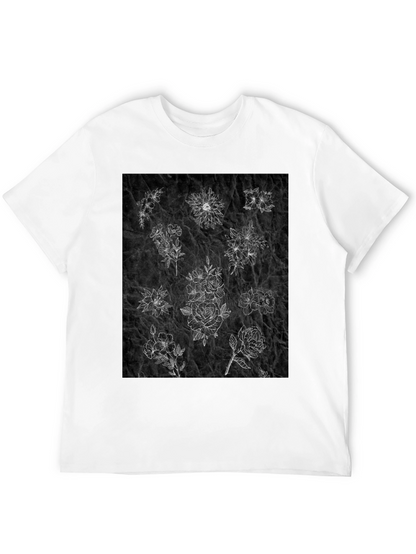 Floral Sketch T-Shirt - Unique Botanical Design