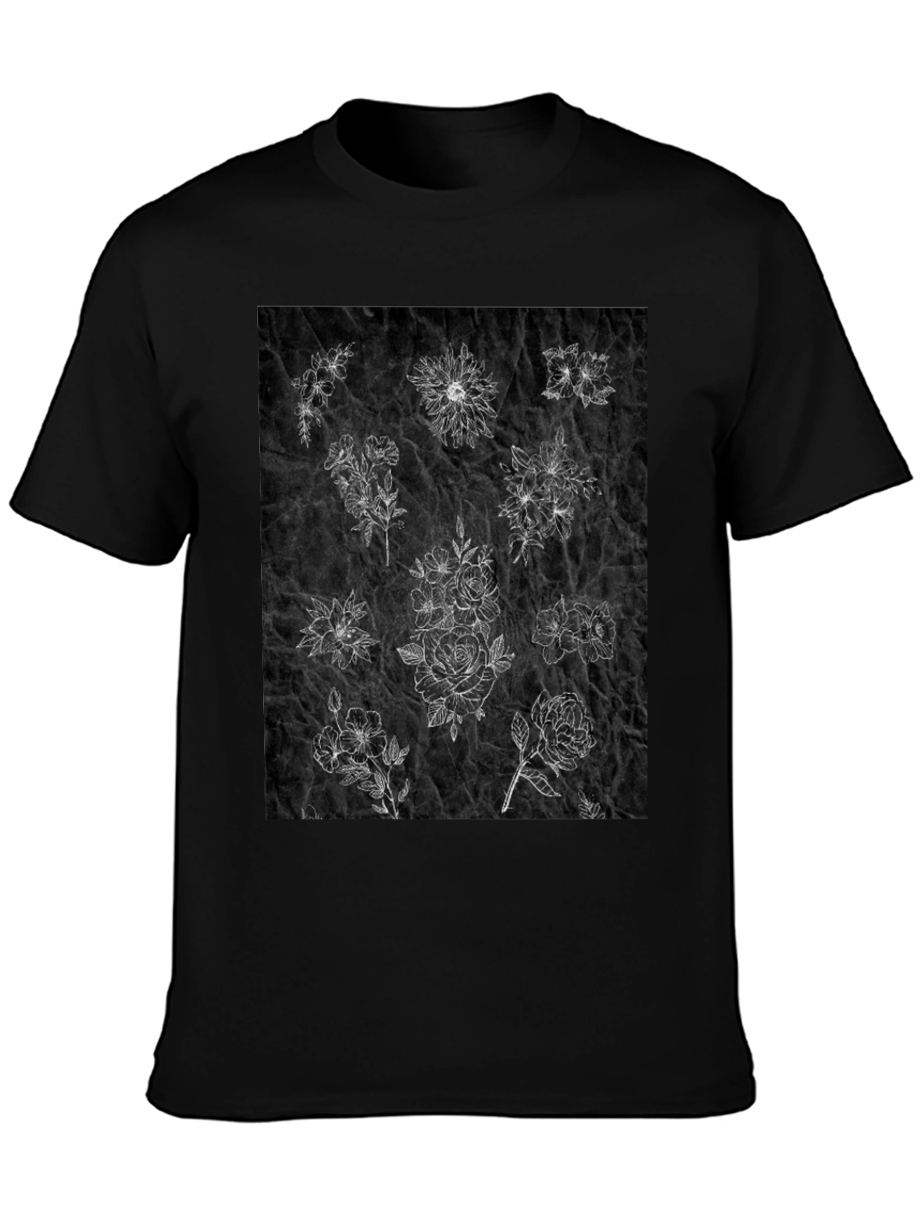 Floral Sketch T-Shirt - Unique Botanical Design
