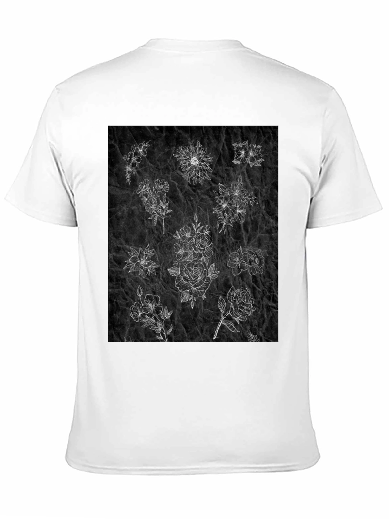 Floral Sketch T-Shirt - Unique Botanical Design