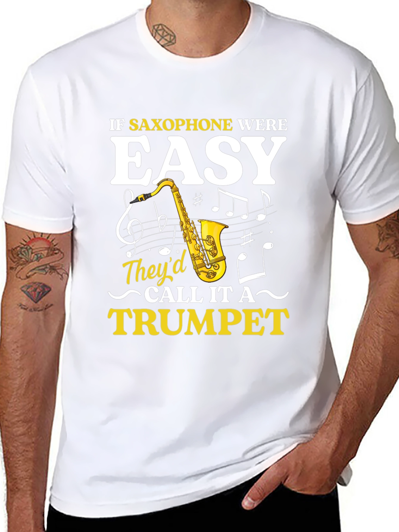 Saxophone Humor Graphic Tee - Musician Gift