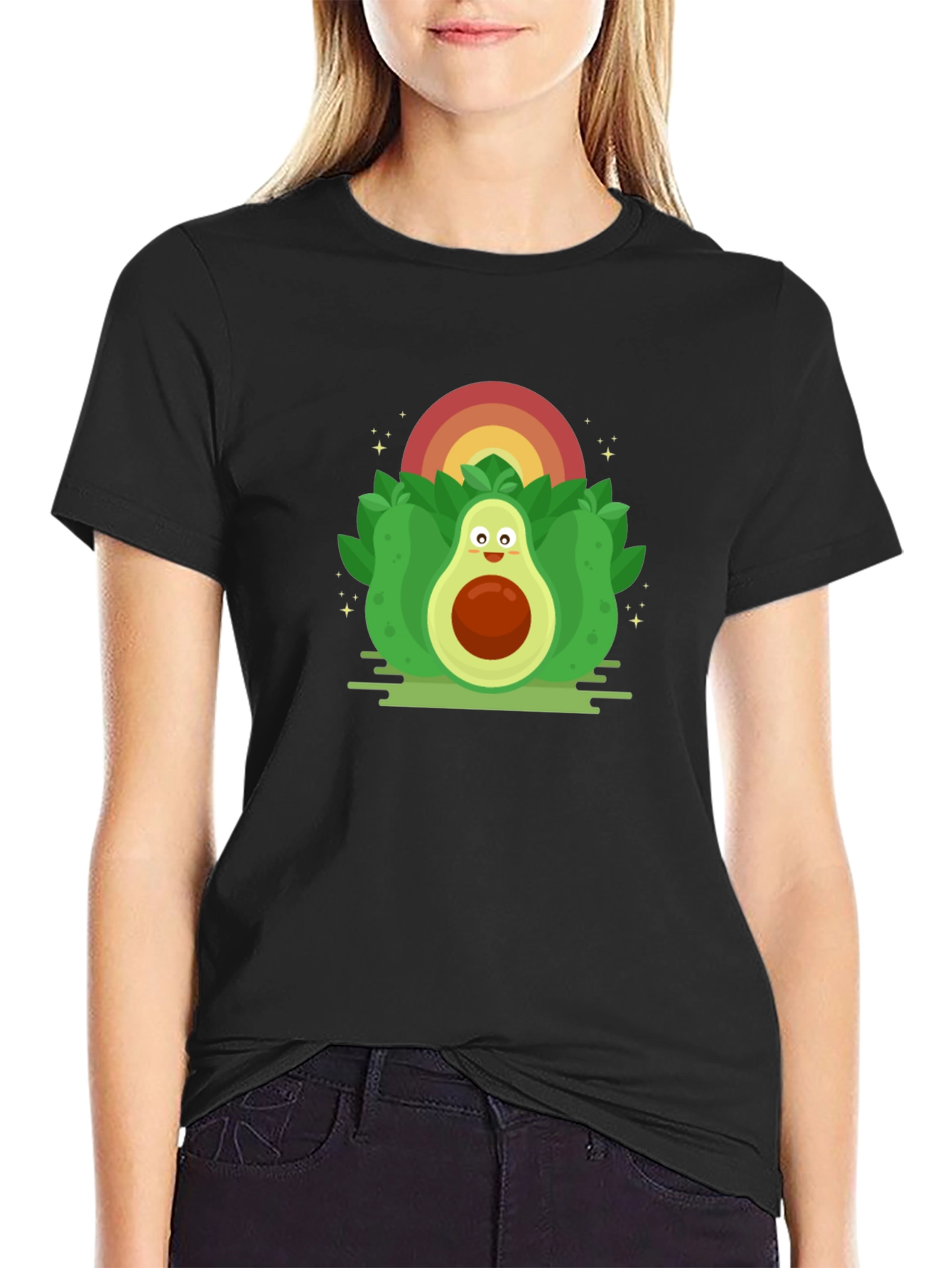 Avocado Rainbow Graphic T-Shirt