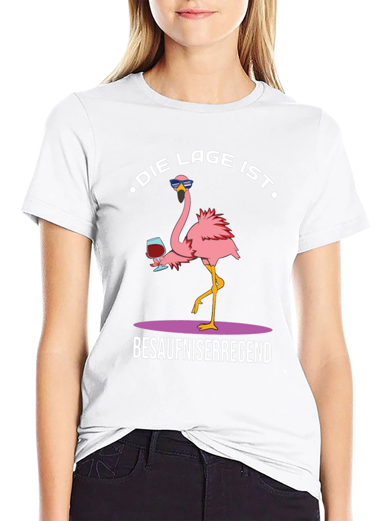 Humorous Flamingo Graphic T-Shirt
