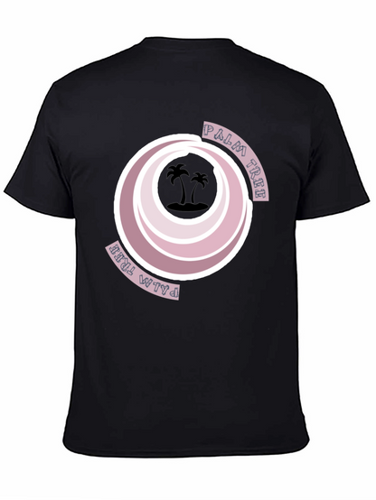 Retro Palm Tree Graphic Tee - Black
