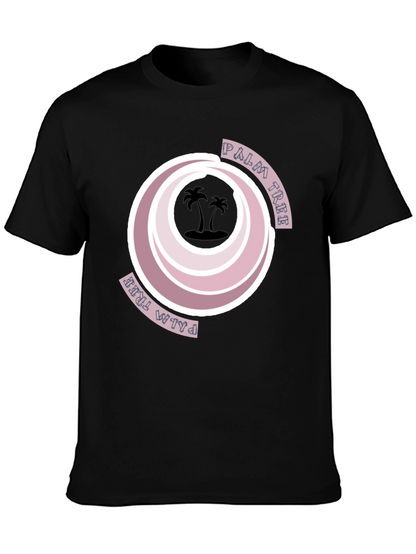 Retro Palm Tree Graphic Tee - Black