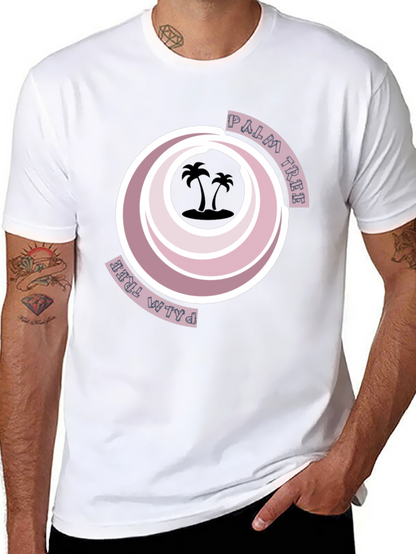 Retro Palm Tree Graphic Tee - Black
