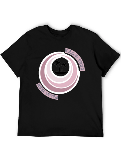 Retro Palm Tree Graphic Tee - Black