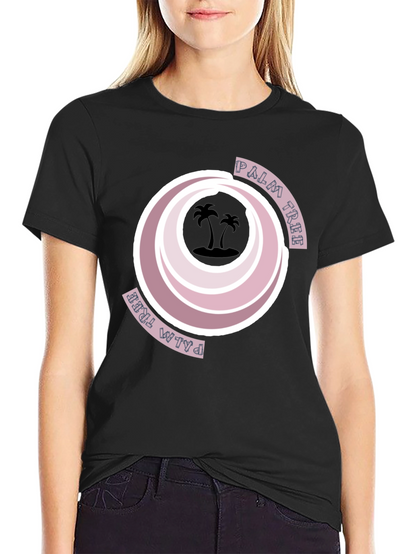 Retro Palm Tree Graphic Tee - Black