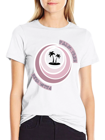 Retro Palm Tree Graphic Tee - Black