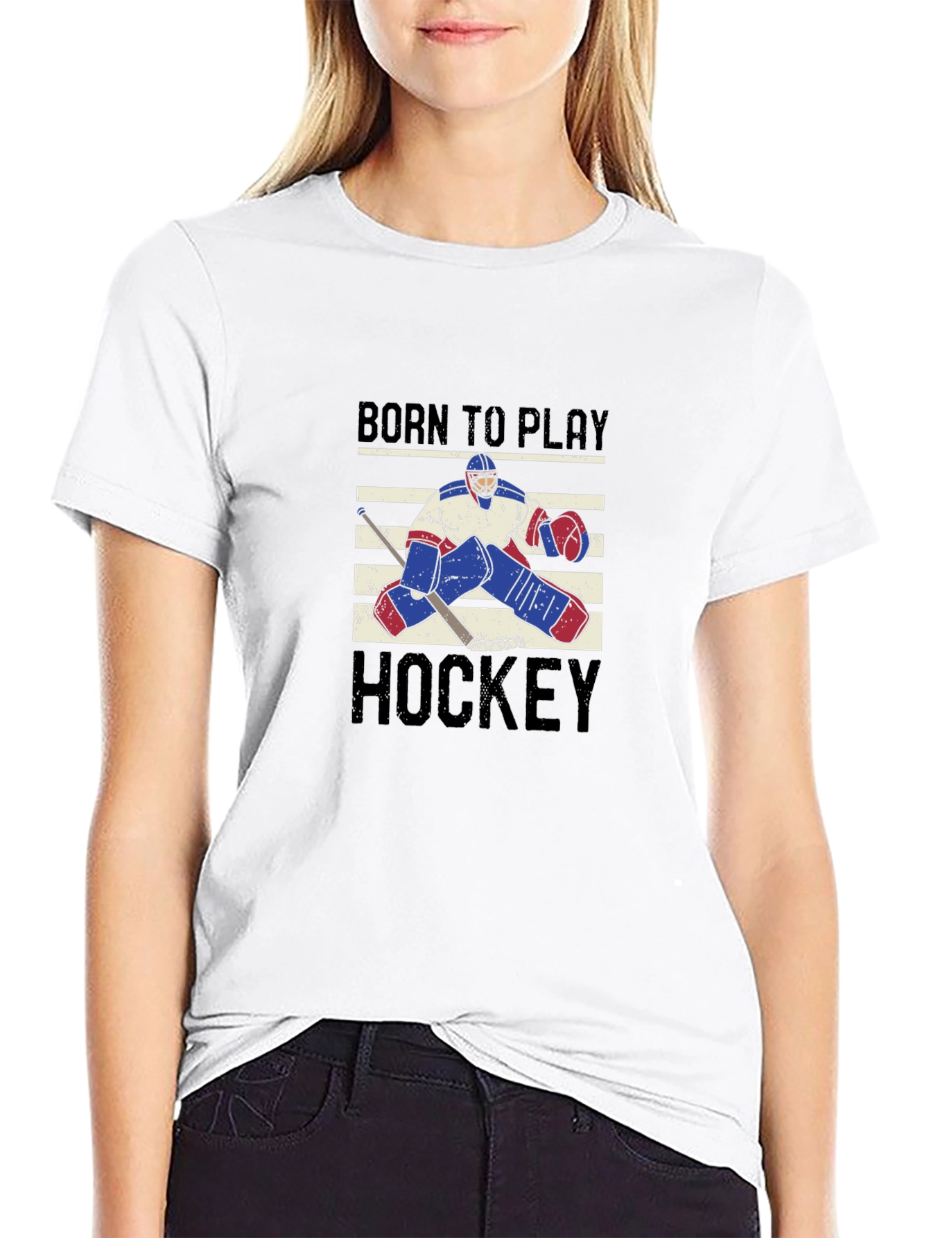 Born to Play Hockey Graphic T-Shirt