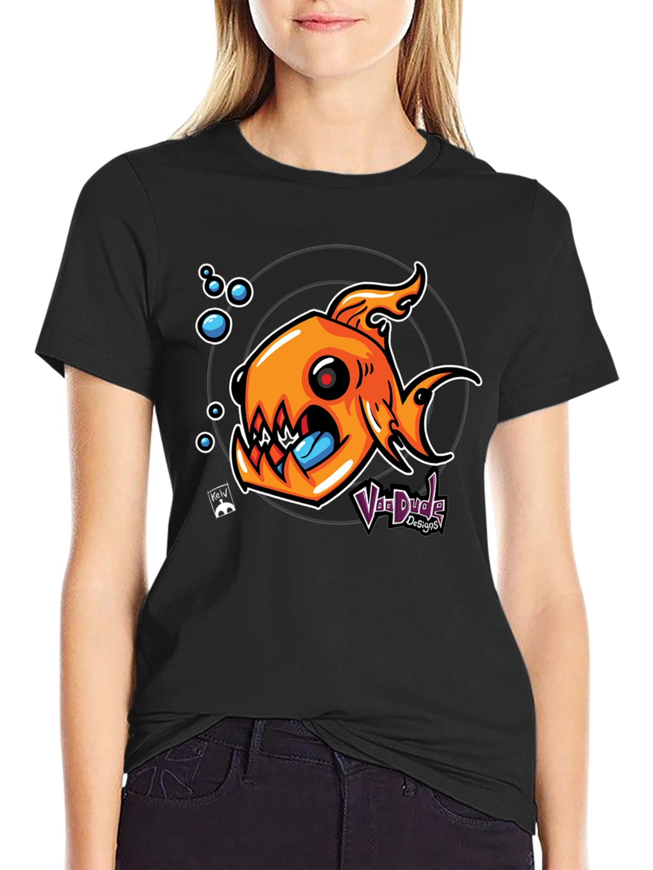 Fish Graphic Black T-Shirt - Unique Design
