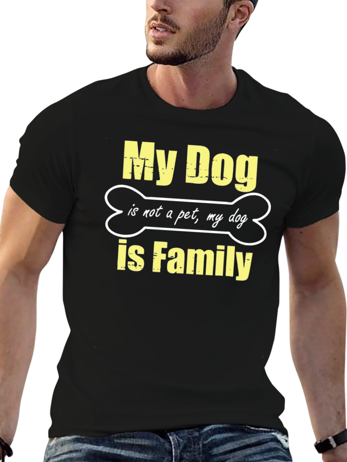 My Dog is Family Black T-Shirt