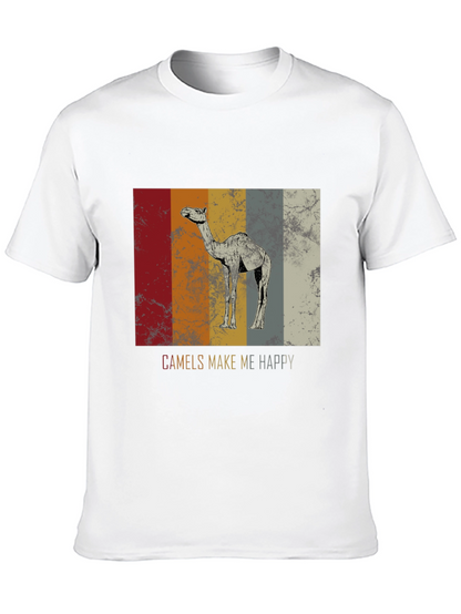 Camels Make Me Happy T-Shirt - Retro Design