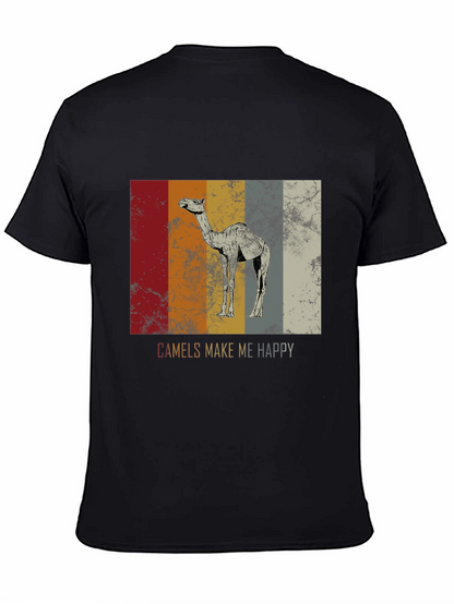 Camels Make Me Happy T-Shirt - Retro Design