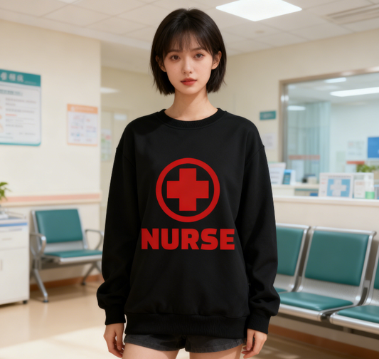Classic Red Cross Nurse Graphic Sweatshirt