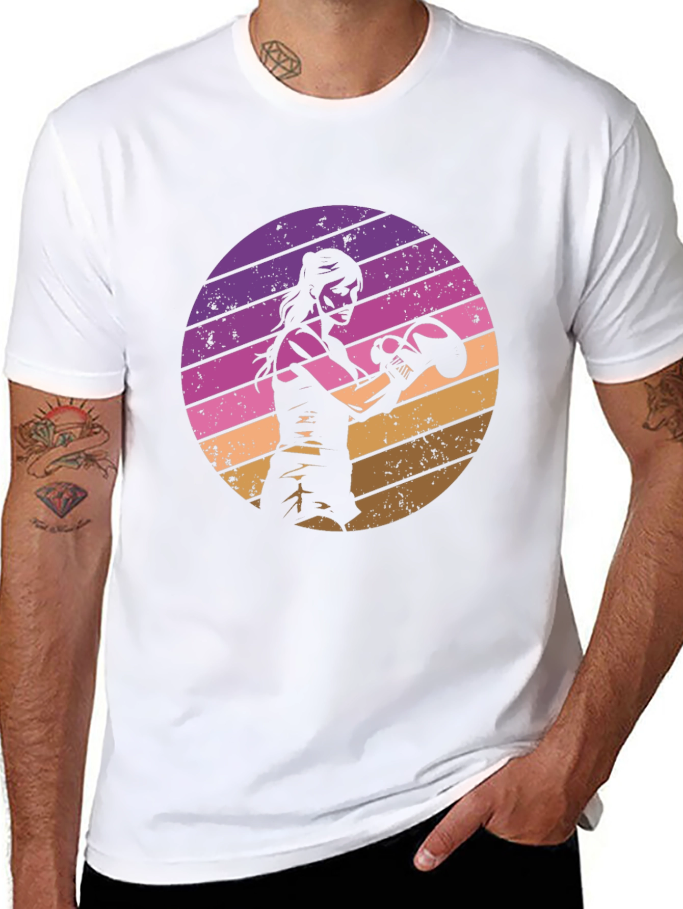 Retro Sunset Boxer T-Shirt