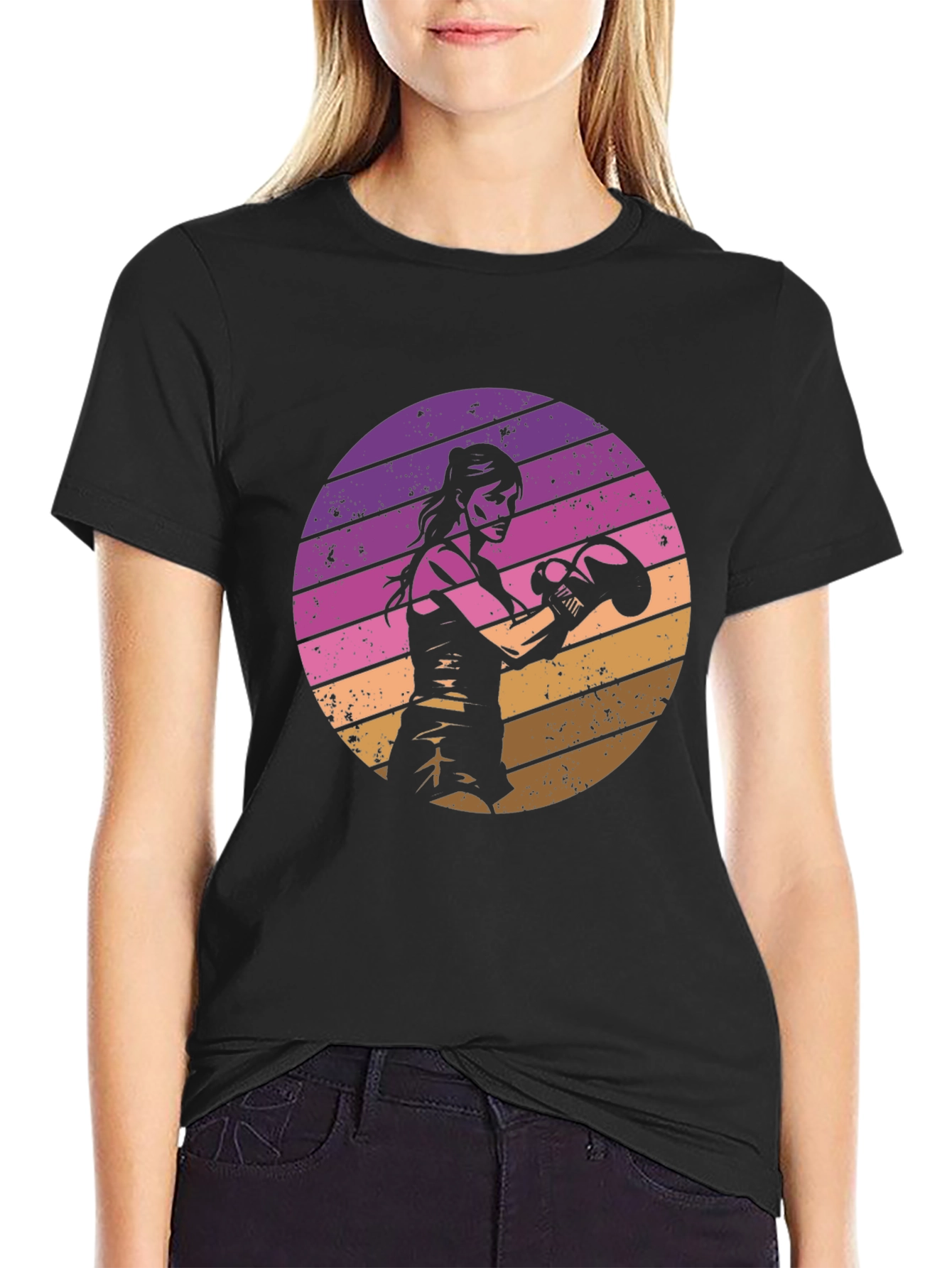 Retro Sunset Boxer T-Shirt