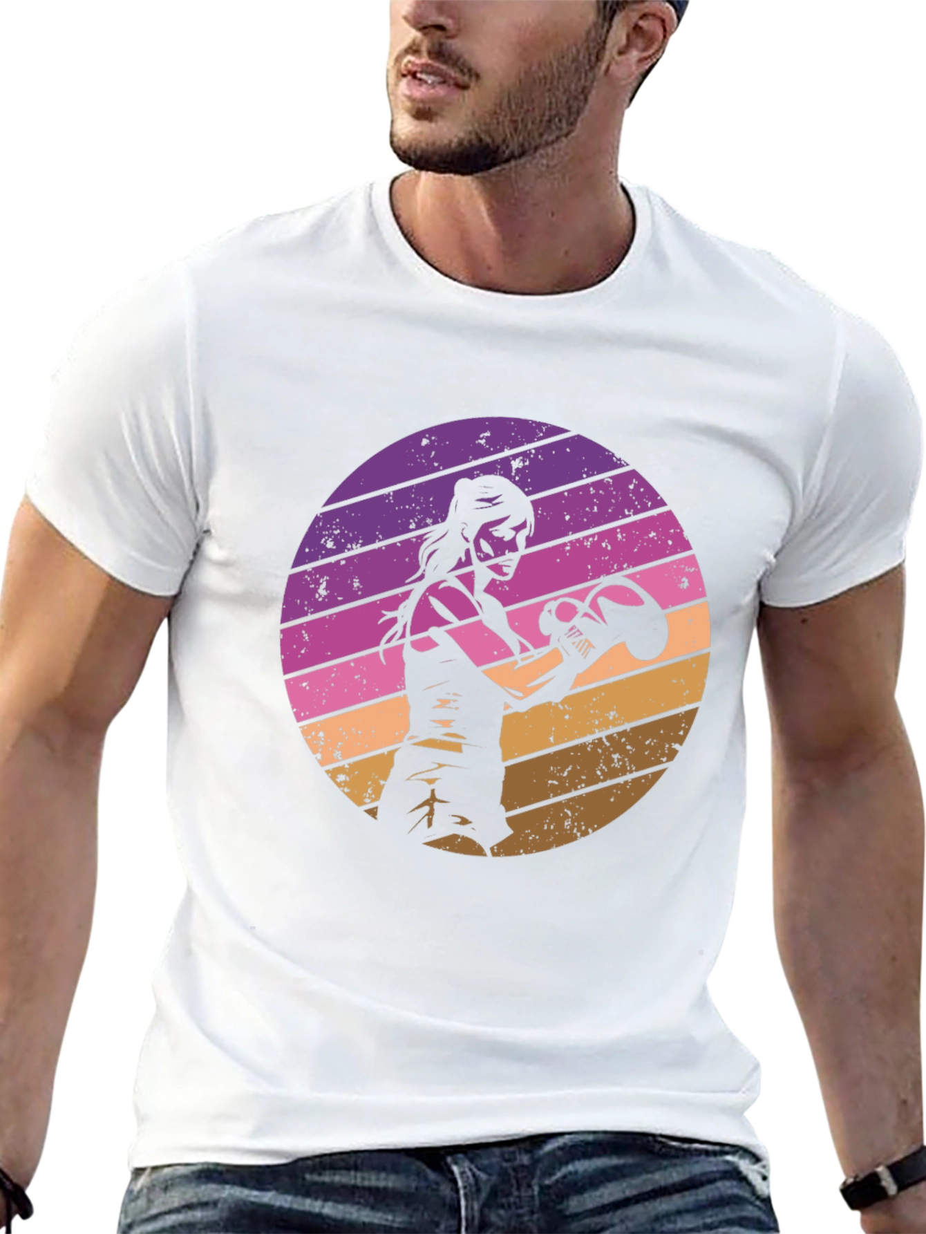 Retro Sunset Boxer T-Shirt