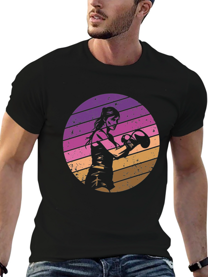 Retro Sunset Boxer T-Shirt