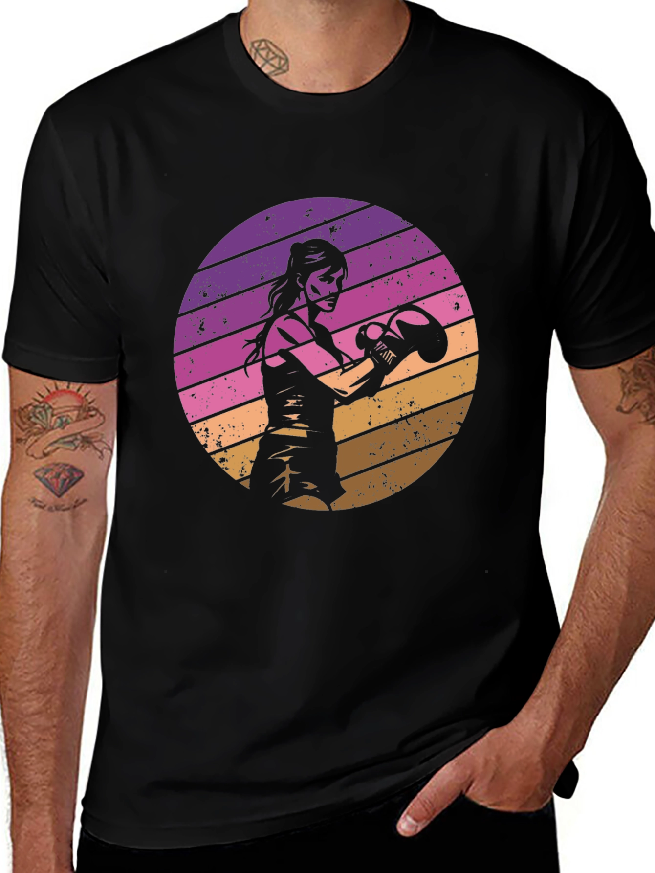 Retro Sunset Boxer T-Shirt