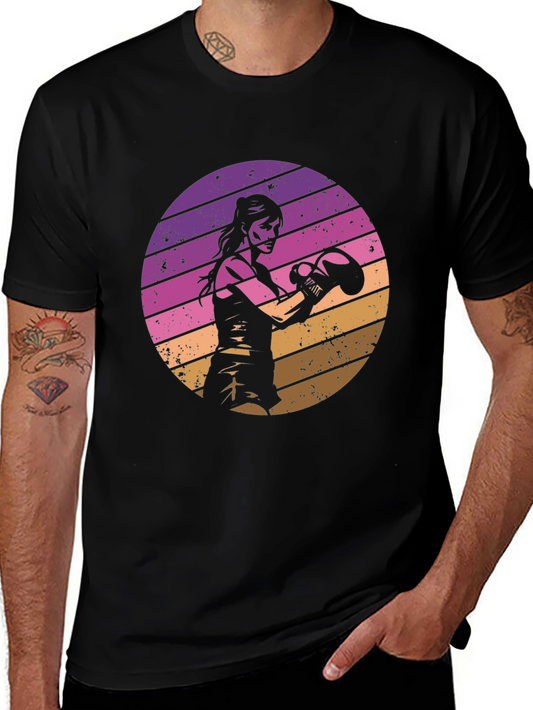 Retro Sunset Boxer T-Shirt