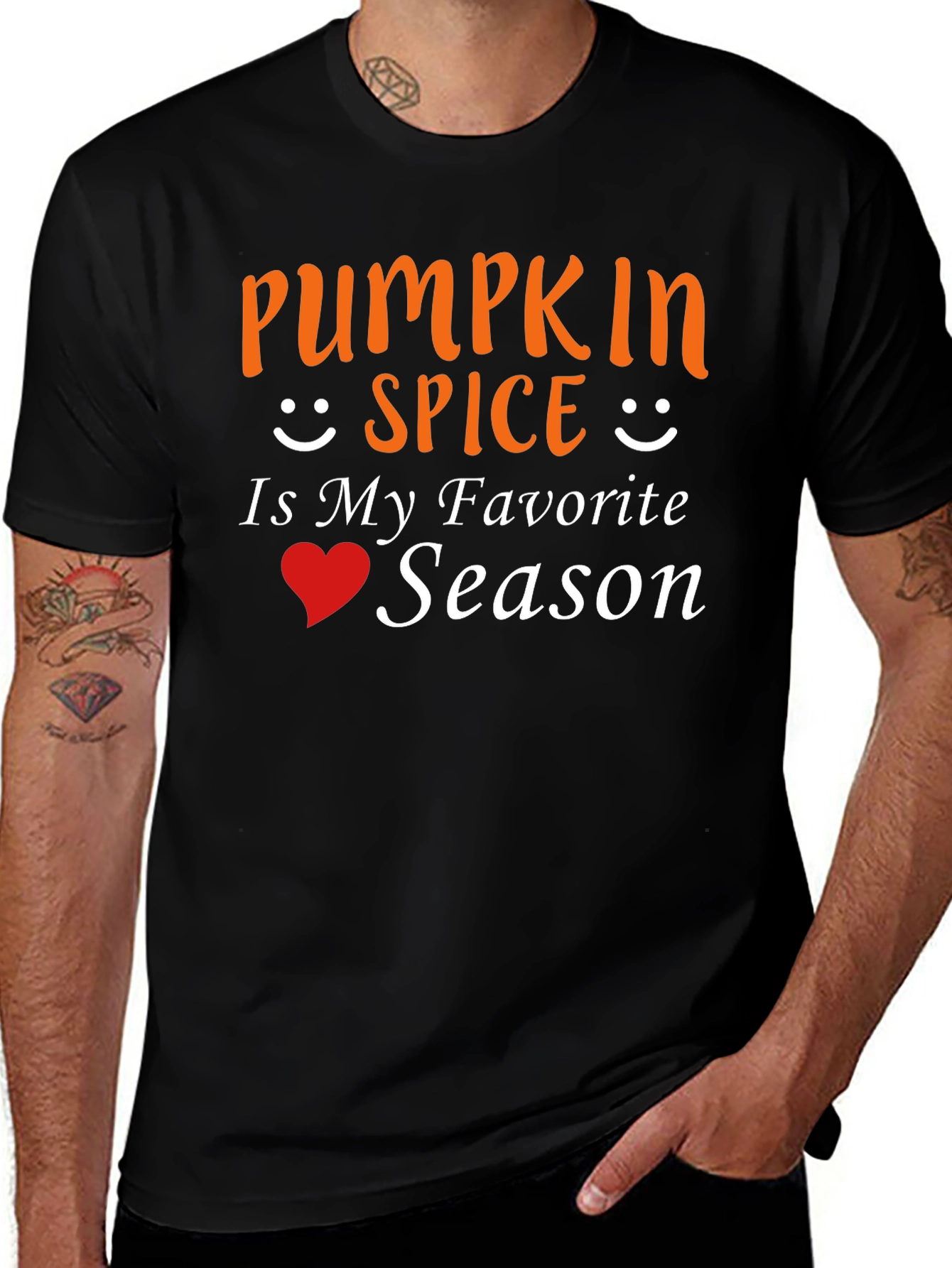 Pumpkin Spice Favorite Season Black T-Shirt