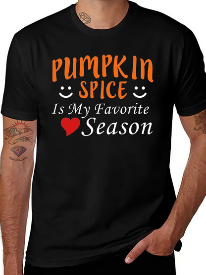Pumpkin Spice Favorite Season Black T-Shirt
