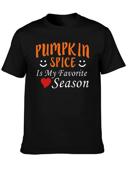 Pumpkin Spice Favorite Season Black T-Shirt